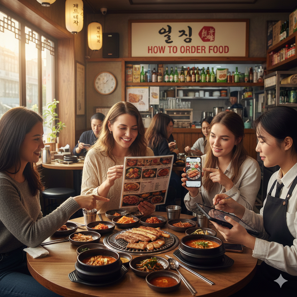 order food at a korean restaurant menu with photos