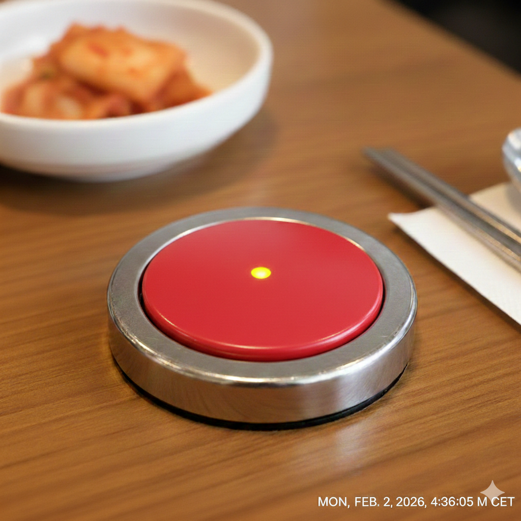 ordering table bell at Korean restaurant