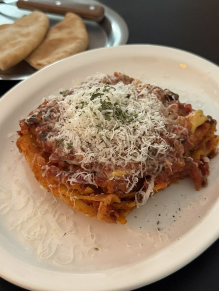 vegan lasagna from BLU