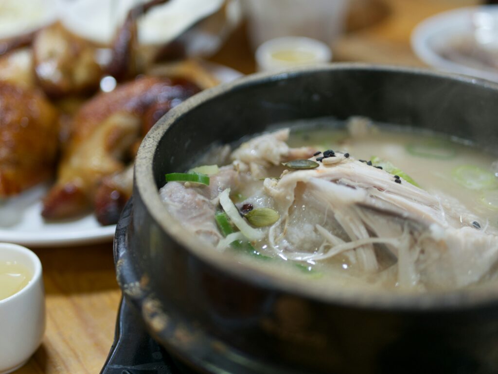 samgyetang chicken soup mild korean dish